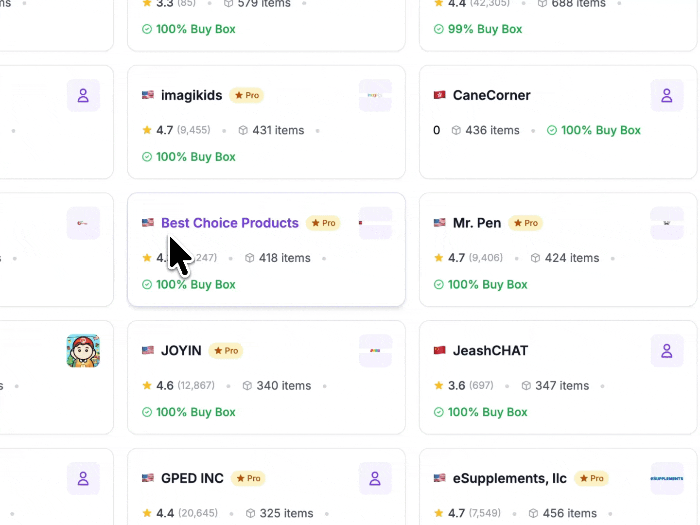 Marketplace explorer competitive intelligence